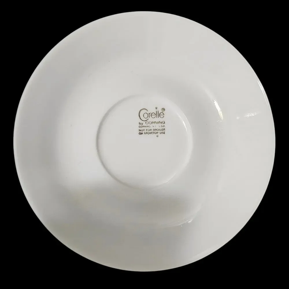 Corelle by Corning White Gold Rim Saucers Vintage Set Bread Butter Plates